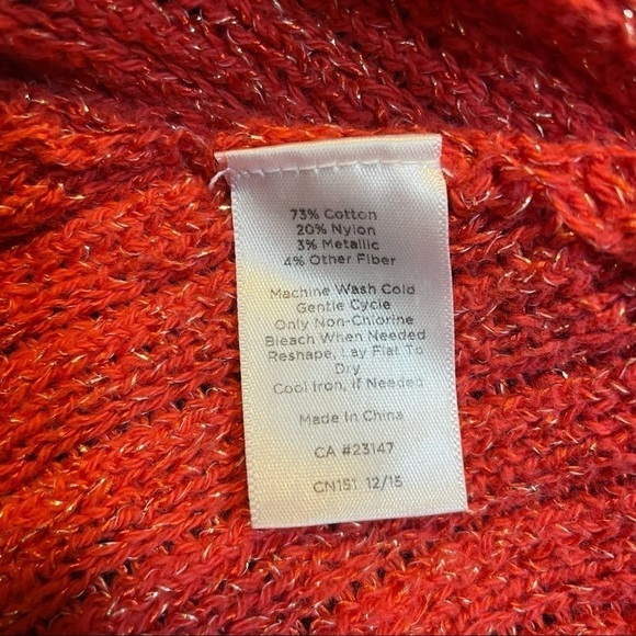 Talbots Orange and Gold Short Sleeve Sweater Size SP - Picture 4 of 5